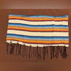 Western Striped Infinity Scarf with Fringe